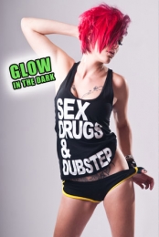 Sex, Drugs & Dubstep Black Glow Girls' Tanktop