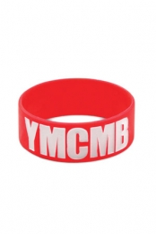 White Print on Red Wristband