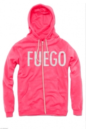 Fuego Zip-Up Hoodie (Pink)