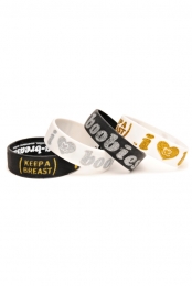 Keep A Breast I Love Boobies! Bracelet - Glitter 4 Pack